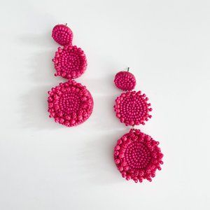 J. Crew Factory Beaded Statement Earrings (Wild Berry)